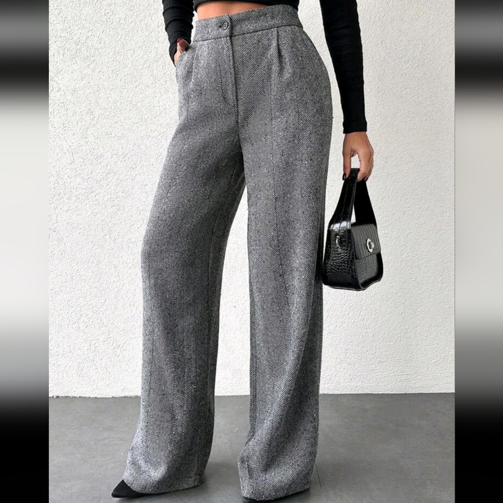 Women's Herringbone Suit Pants - Picture 4 of 4